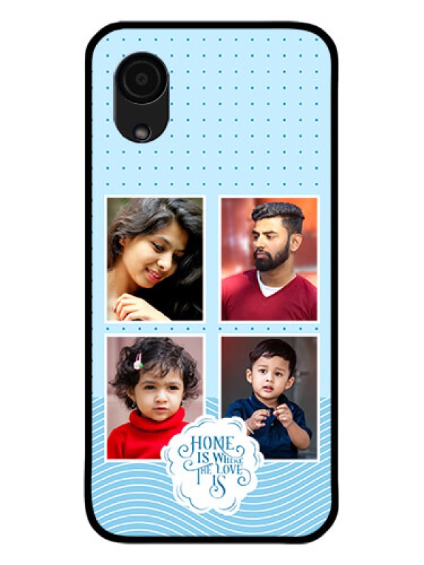 Custom Galaxy A03 Core Custom Glass Phone Case - Cute love quote with 4 pic upload Design