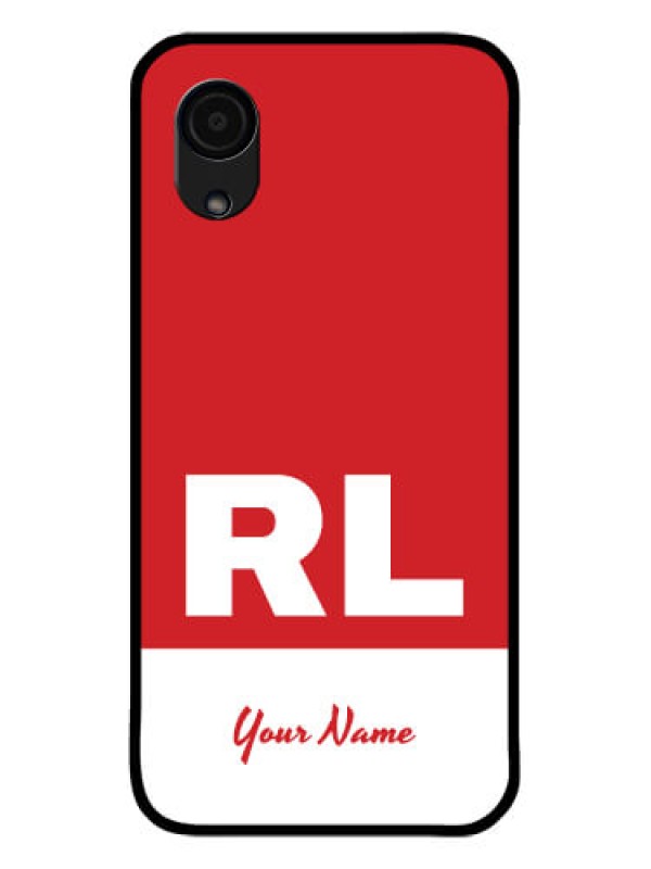 Custom Galaxy A03 Core Personalized Glass Phone Case - dual tone custom text Design