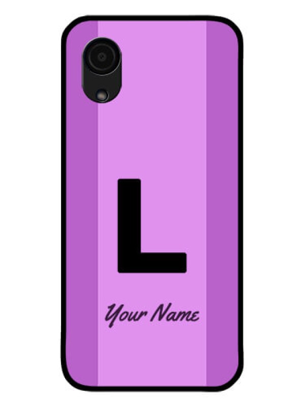 Custom Galaxy A03 Core Custom Glass Phone Case - Tricolor custom text Design