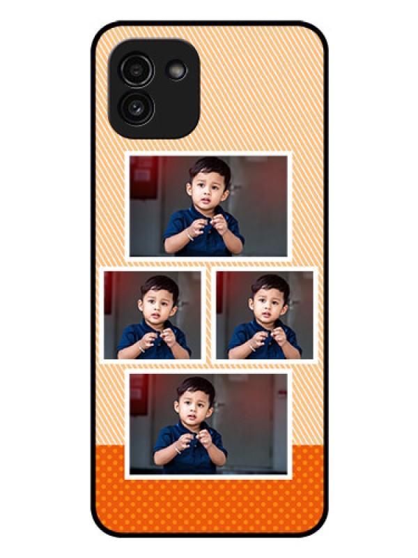 Custom Galaxy A03 Photo Printing on Glass Case - Bulk Photos Upload Design