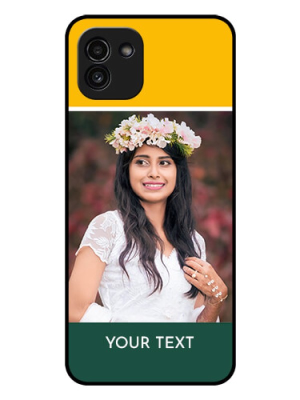 Custom Galaxy A03 Photo Printing on Glass Case - Love You Design