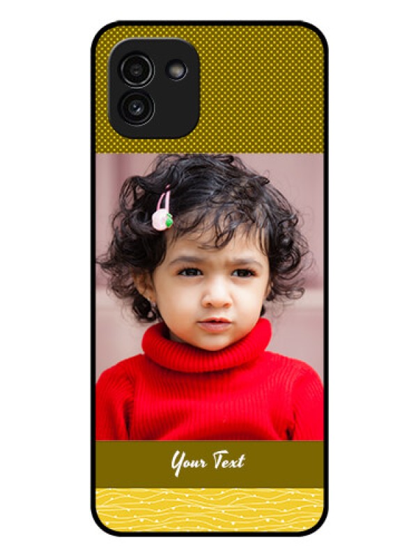 Custom Galaxy A03 Custom Glass Phone Case - Simple Green Color Design