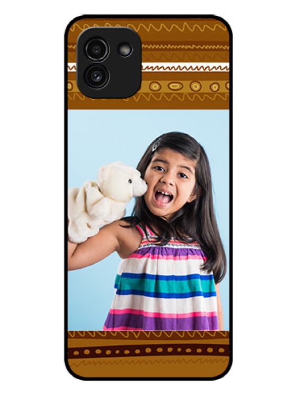 Custom Galaxy A03 Custom Glass Phone Case - Friends Picture Upload Design