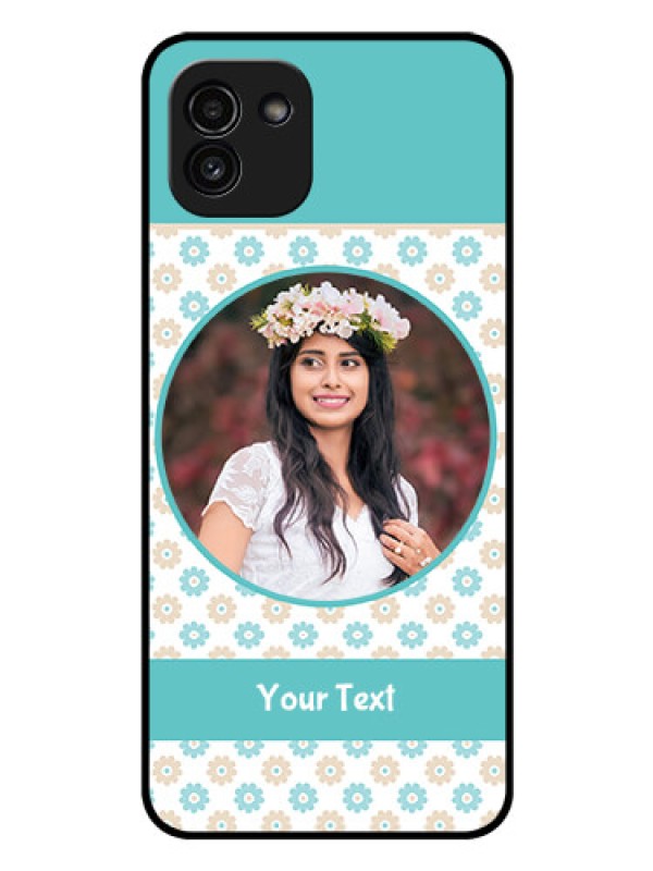 Custom Galaxy A03 Custom Glass Mobile Case - Beautiful Flowers Design