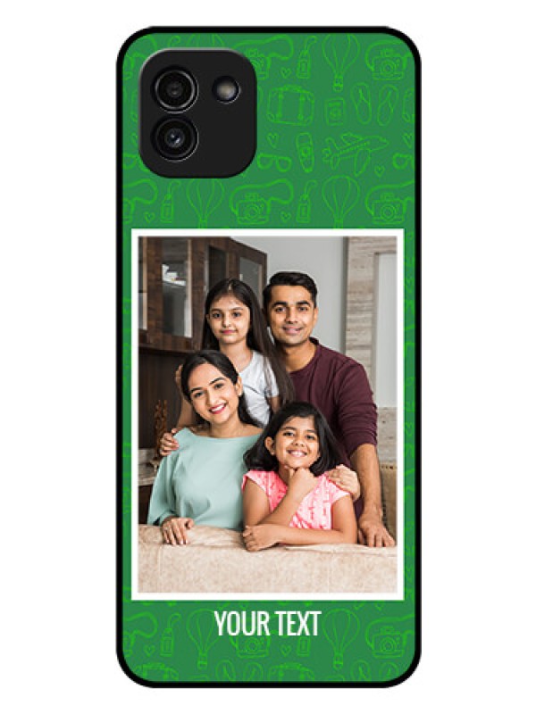 Custom Galaxy A03 Personalized Glass Phone Case - Picture Upload Design