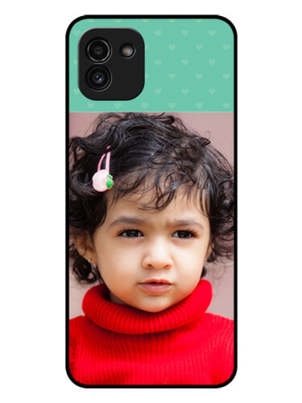 Custom Galaxy A03 Custom Glass Phone Case - Lovers Picture Design