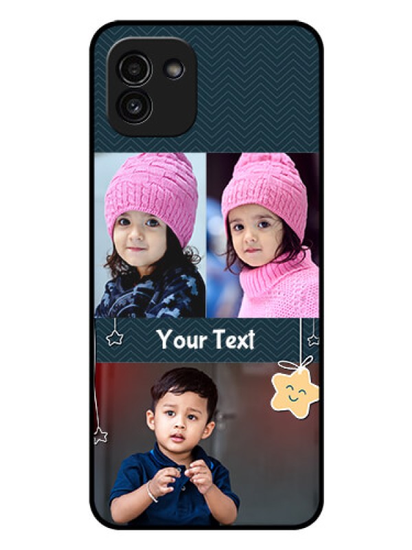 Custom Galaxy A03 Custom Glass Mobile Case - Hanging Stars Design