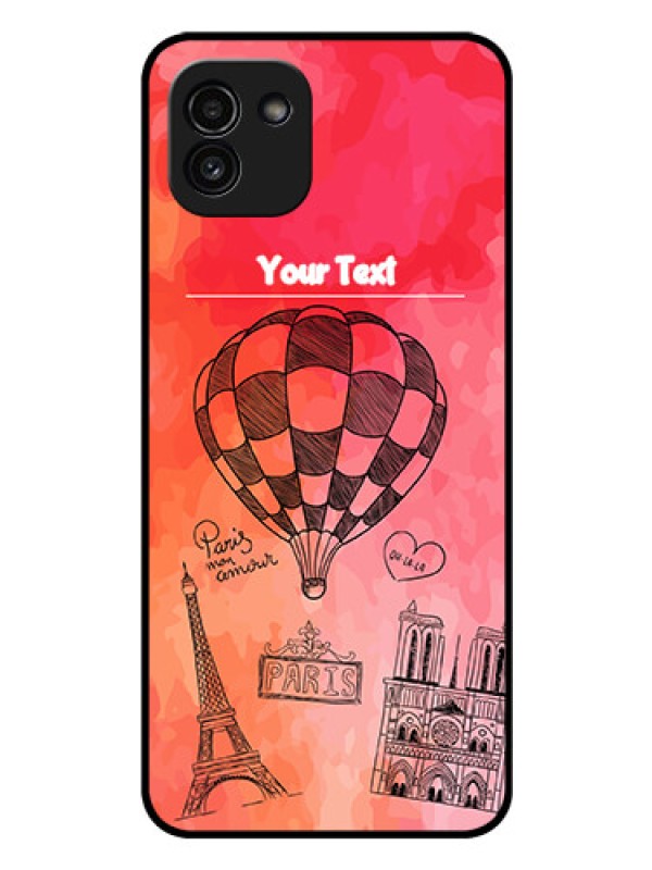 Custom Galaxy A03 Custom Glass Phone Case - Paris Theme Design