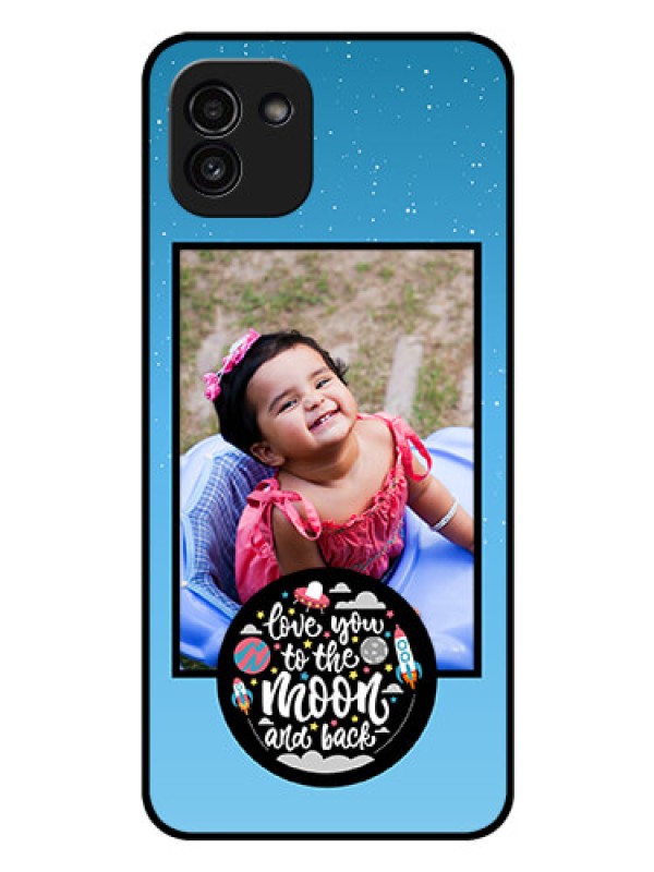 Custom Galaxy A03 Custom Glass Mobile Case - Wave Pattern Colorful Design
