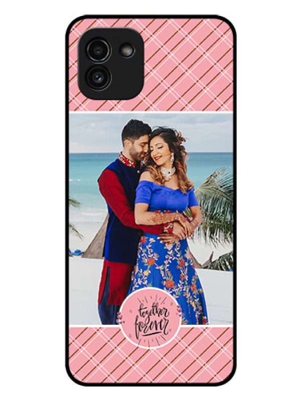 Custom Galaxy A03 Personalized Glass Phone Case - Together Forever Design