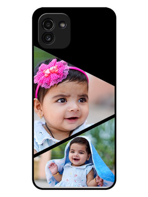 Custom Galaxy A03 Custom Glass Phone Case - Semi Cut Design