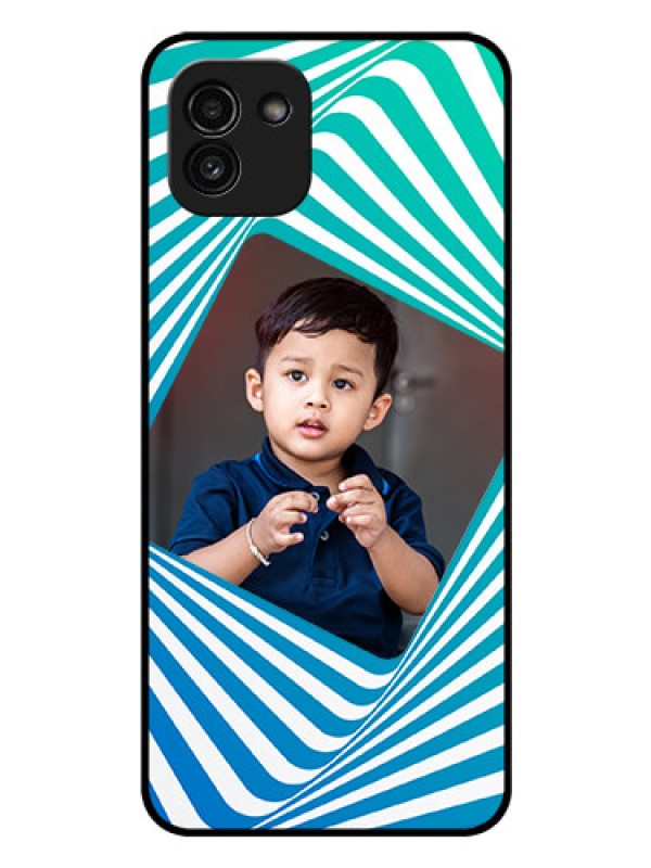 Custom Galaxy A03 Personalized Glass Phone Case - Abstract Spiral Design