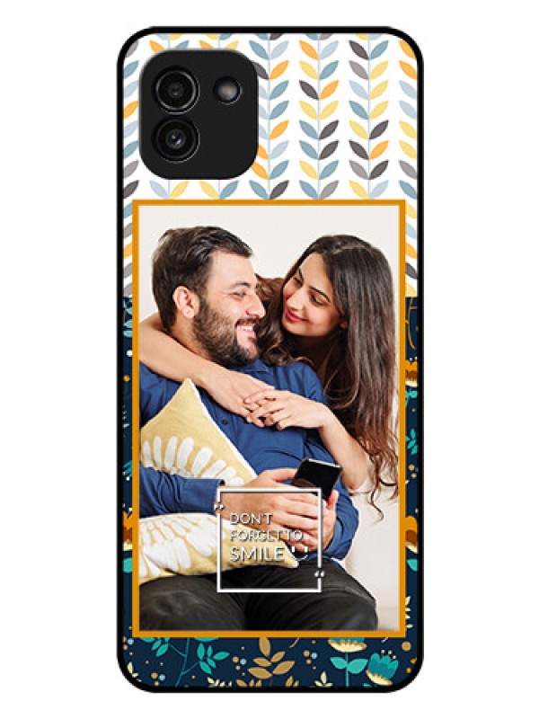 Custom Galaxy A03 Custom Glass Mobile Case - Pattern Design