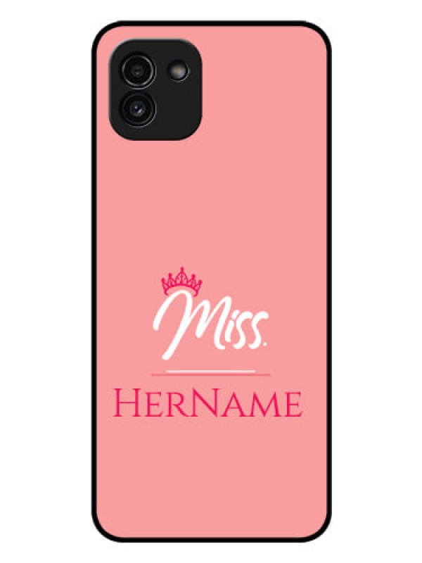 Custom Galaxy A03 Custom Glass Phone Case Mrs with Name