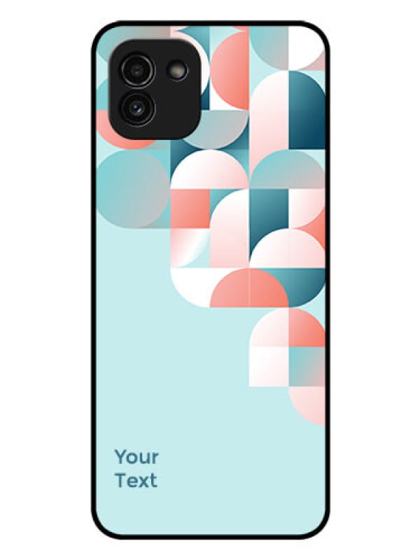 Custom Galaxy A03 Custom Glass Phone Case - Stylish Semi-circle Pattern Design