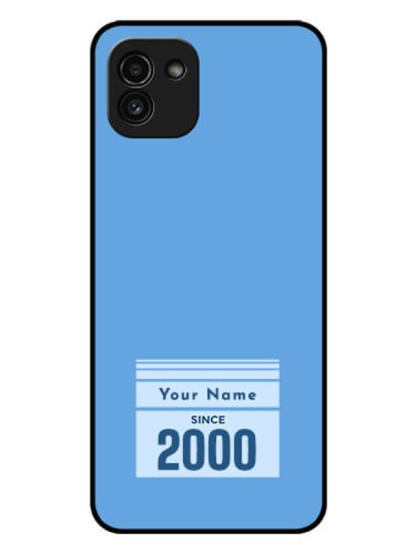 Custom Galaxy A03 Custom Glass Mobile Case - Custom Year of birth Design