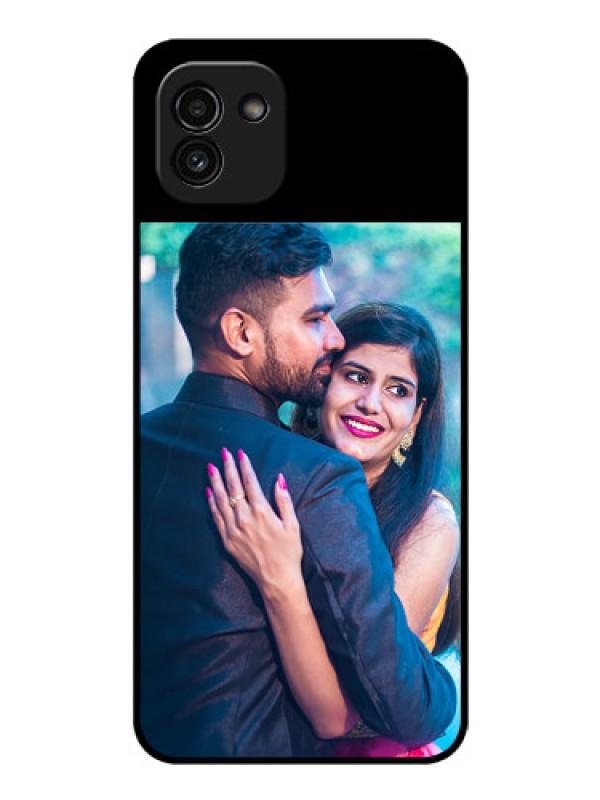 Custom Galaxy A03 Custom Glass Phone Case - Upload Full Picture With Custom Color Design