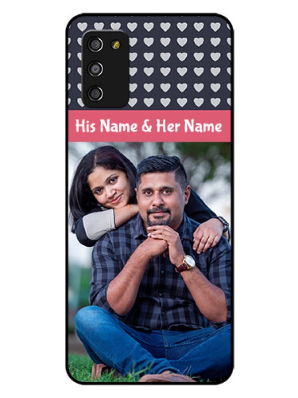 Custom Galaxy A03s Custom Glass Mobile Case - Love Symbols Design