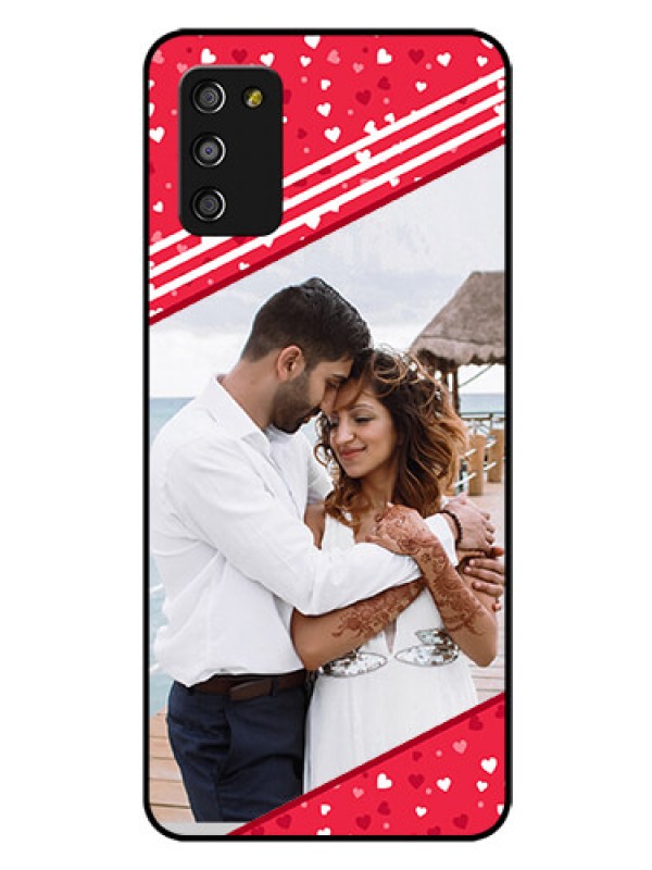 Custom Galaxy A03s Custom Glass Mobile Case - Valentines Gift Design
