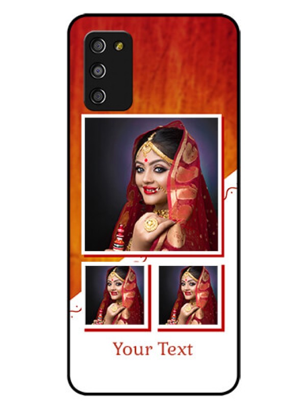 Custom Galaxy A03s Custom Glass Phone Case - Wedding Memories Design 