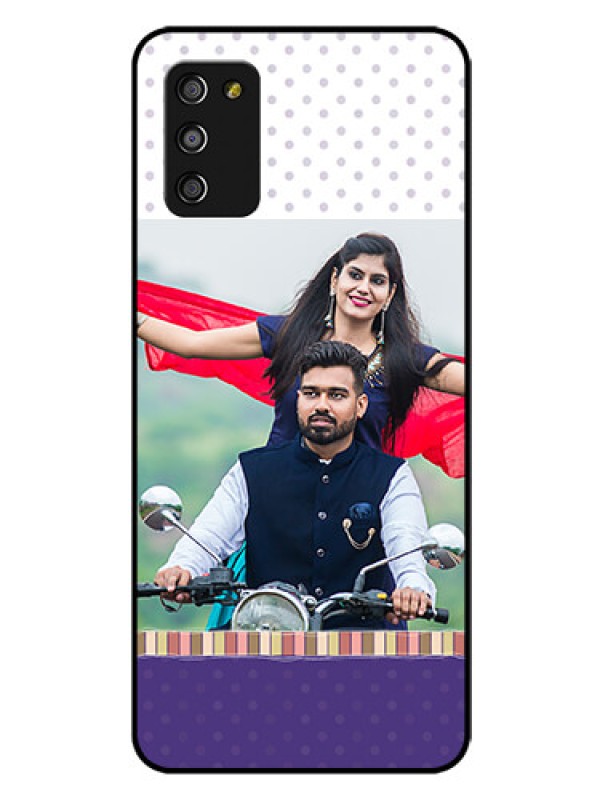 Custom Galaxy A03s Photo Printing on Glass Case - Cute Family Design
