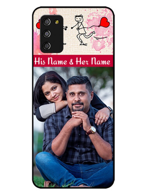 Custom Galaxy A03s Photo Printing on Glass Case - You and Me Case Design