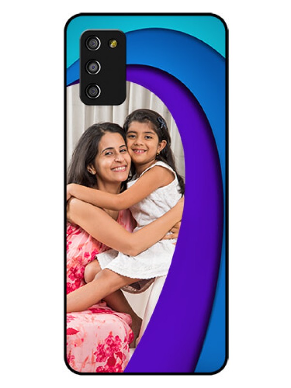 Custom Galaxy A03s Photo Printing on Glass Case - Simple Pattern Design