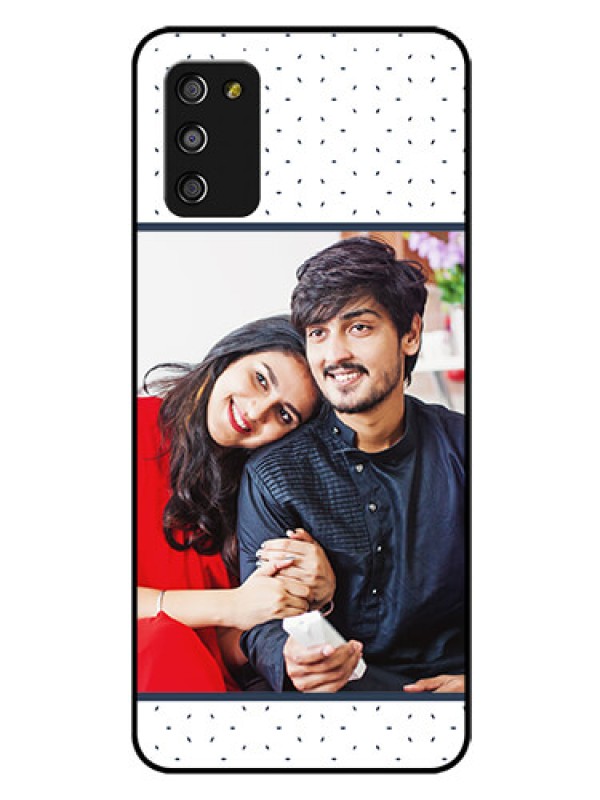 Custom Galaxy A03s Personalized Glass Phone Case - Premium Dot Design