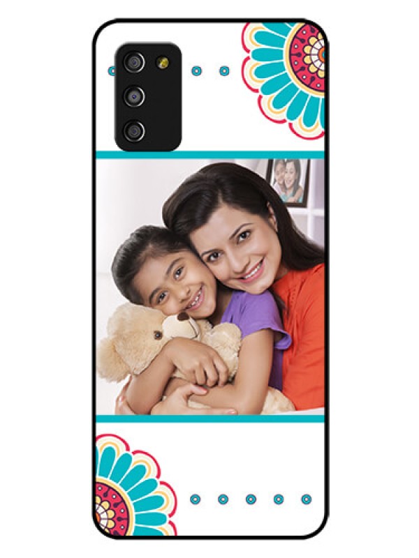 Custom Galaxy A03s Custom Glass Phone Case - Flower Design