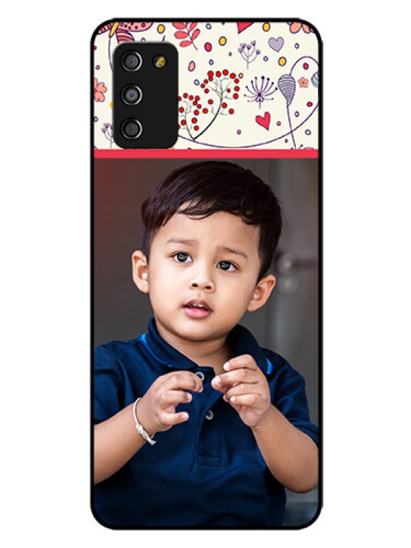 Custom Galaxy A03s Custom Glass Mobile Case - Premium Floral Design