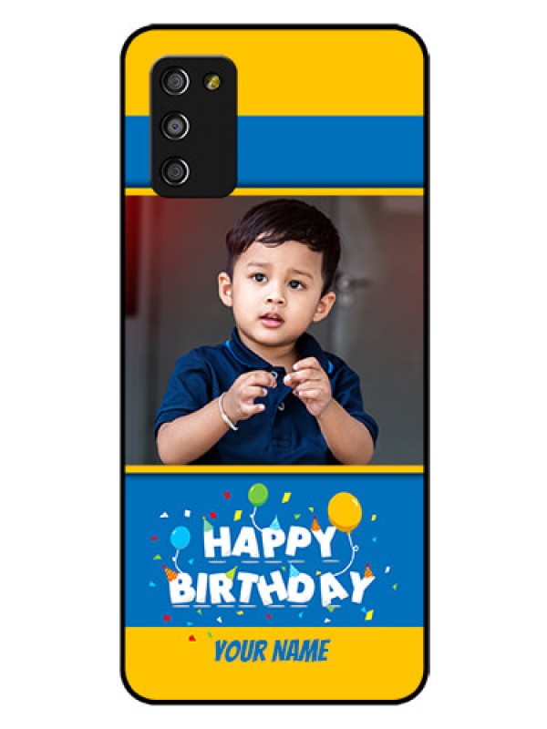 Custom Galaxy A03s Custom Glass Mobile Case - Birthday Wishes Design