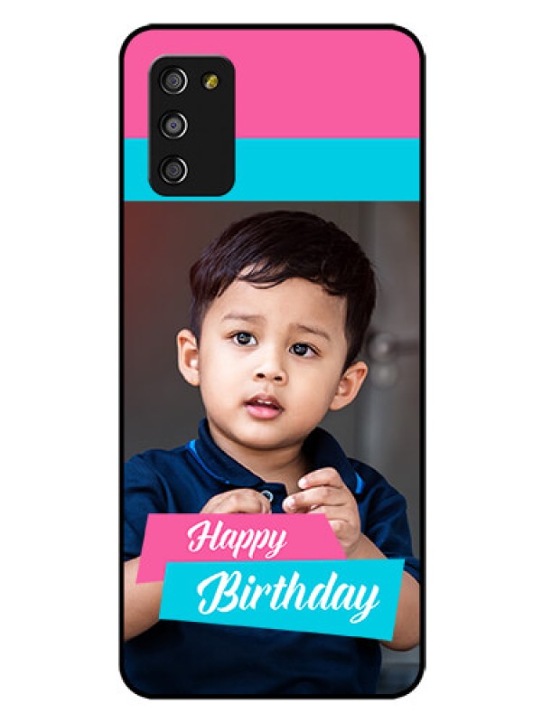 Custom Galaxy A03s Personalized Glass Phone Case - Image Holder with 2 Color Design