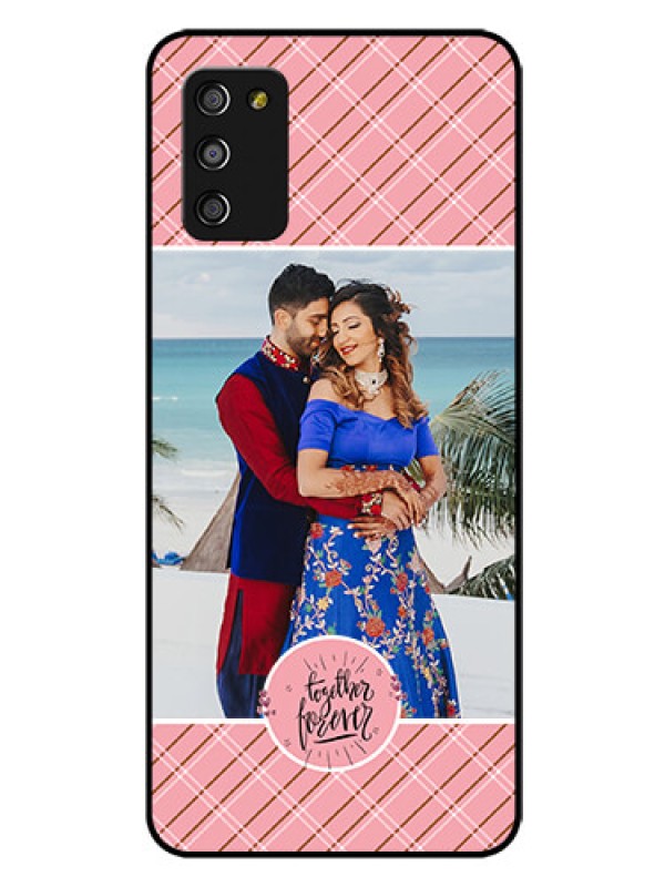 Custom Galaxy A03s Personalized Glass Phone Case - Together Forever Design