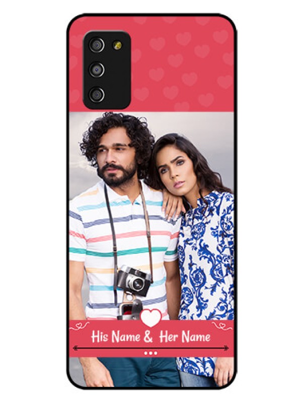 Custom Galaxy A03s Photo Printing on Glass Case - Simple Love Design