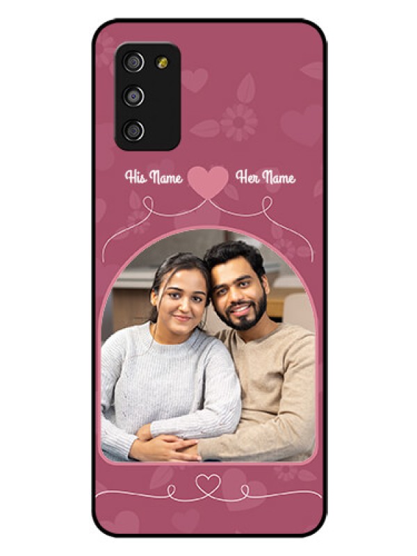 Custom Galaxy A03s Photo Printing on Glass Case - Love Floral Design