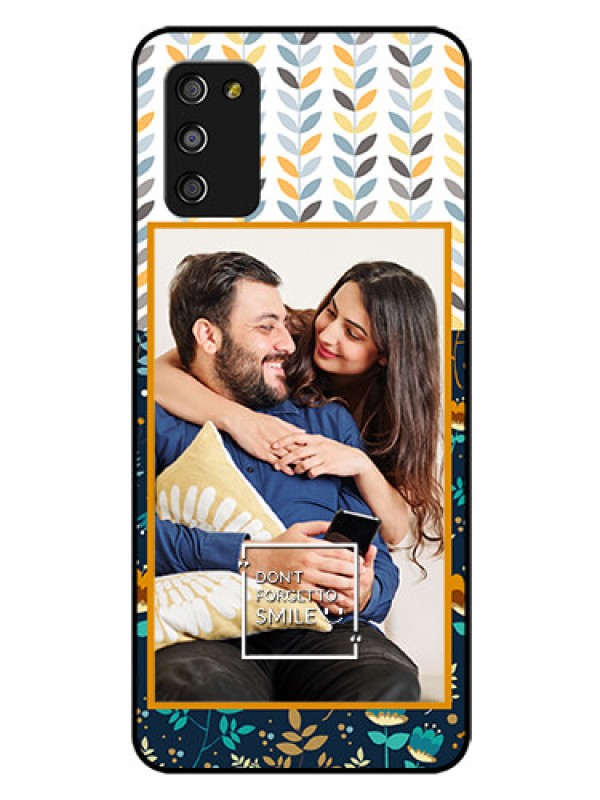 Custom Galaxy A03s Custom Glass Mobile Case - Pattern Design