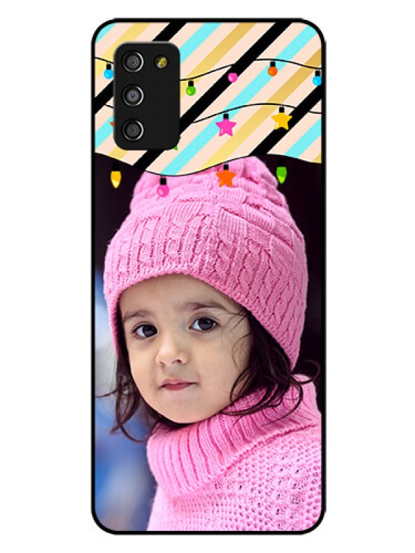 Custom Galaxy A03s Custom Glass Mobile Case - Lights Hanging Design