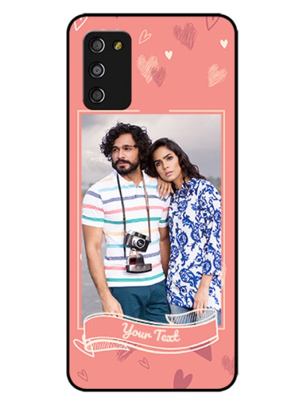 Custom Galaxy A03s Custom Glass Phone Case - Love doodle art Design