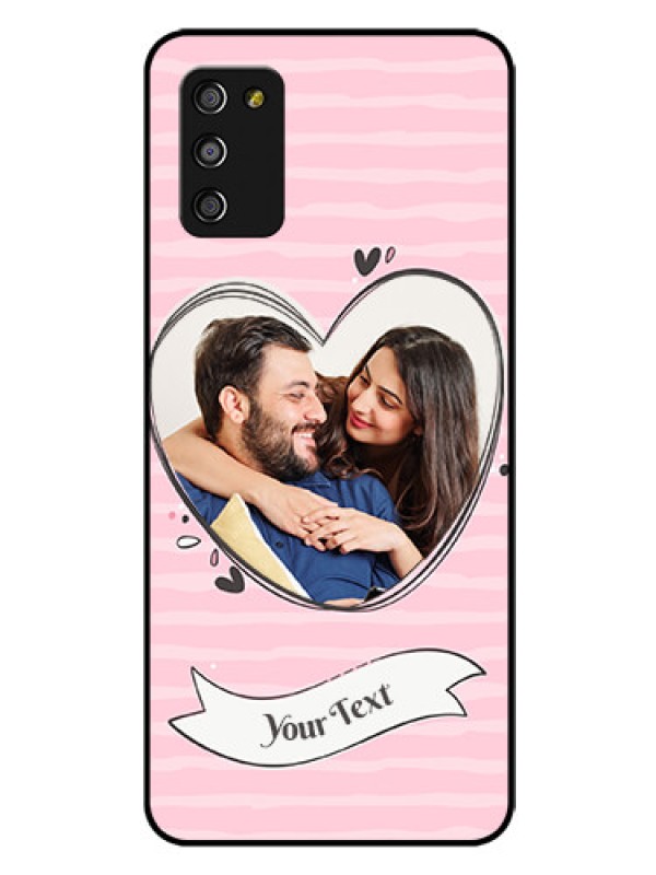 Custom Galaxy A03s Custom Glass Phone Case - Vintage Heart Design