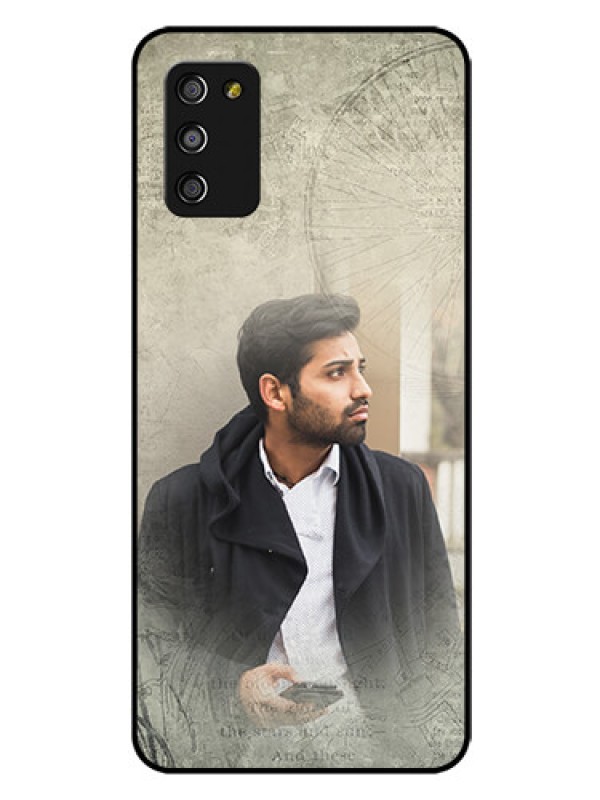 Custom Galaxy A03s Custom Glass Phone Case - with vintage design
