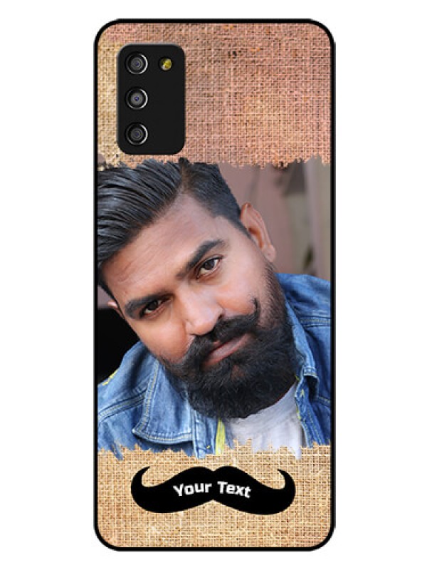Custom Galaxy A03s Personalized Glass Phone Case - with Texture Design