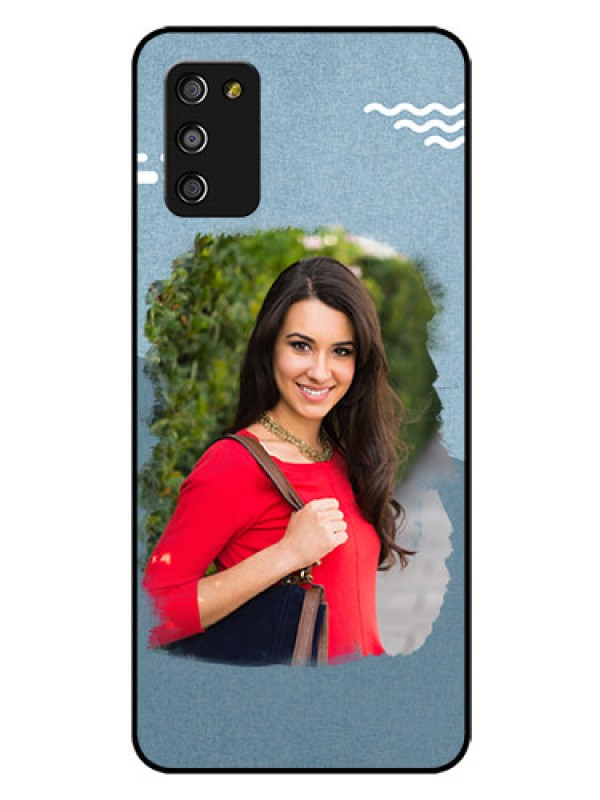 Custom Galaxy A03s Custom Glass Mobile Case - Grunge Line Art Design