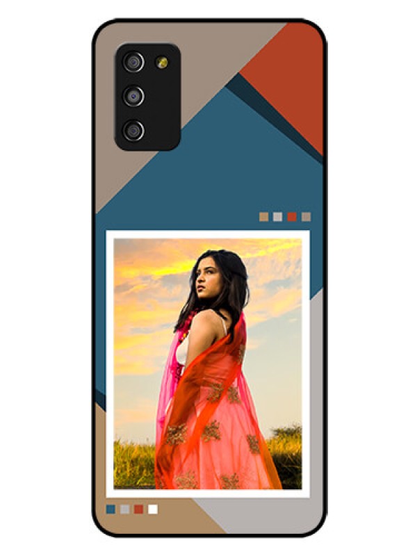 Custom Galaxy A03s Personalized Glass Phone Case - Retro color pallet Design