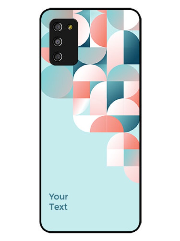 Custom Galaxy A03s Custom Glass Phone Case - Stylish Semi-circle Pattern Design