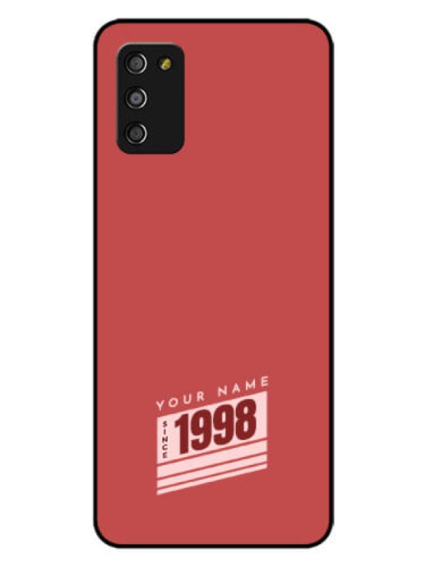 Custom Galaxy A03s Custom Glass Phone Case - Red custom year of birth Design