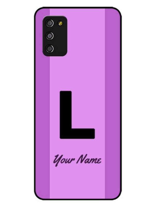 Custom Galaxy A03s Custom Glass Phone Case - Tricolor custom text Design