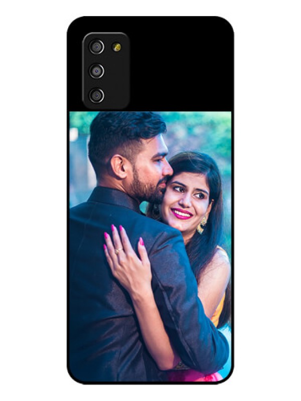 Custom Galaxy A03S Custom Glass Phone Case - Upload Full Picture With Custom Color Design