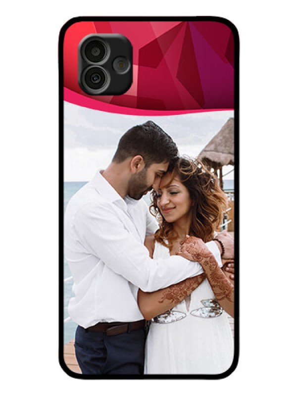Custom Samsung Galaxy A04 Custom Glass Mobile Case - Red Abstract Design