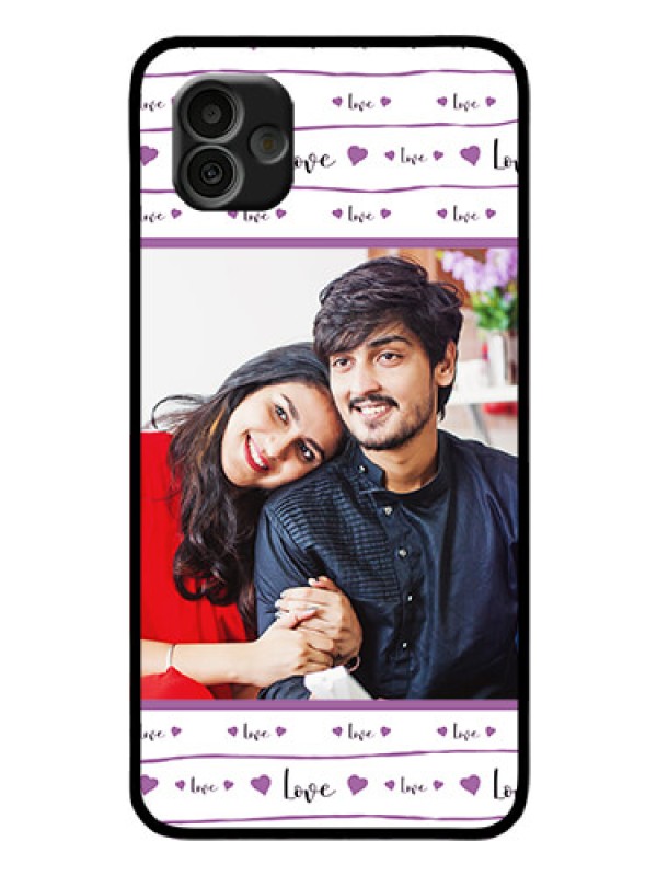 Custom Samsung Galaxy A04 Custom Glass Mobile Case - Couples Heart Design
