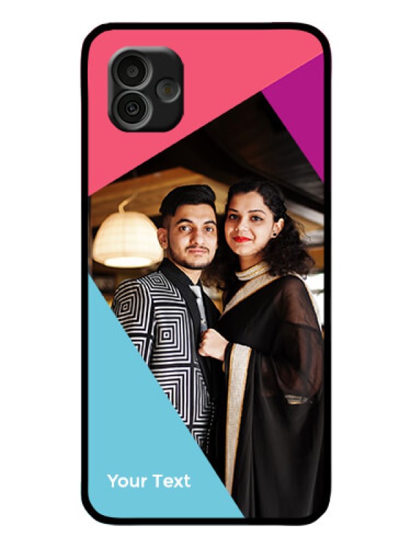 Custom Galaxy A04 Custom Glass Mobile Case - Stacked Triple colour Design